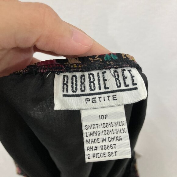 NWT Vintage Robbie Bee size 10 Petite Ditsy Floral Pure Silk Skirt Boho Fairy - Picture 2 of 9